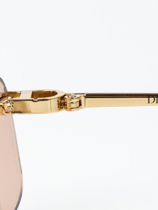 Dior Women Sunglasses Gold Rose Rectangle CDIOR S4U B0L0 NEW AUTHENTIC